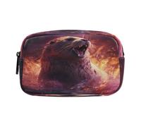 NYYYTTTEU Lion De Mer en Colère Viré Trousse Élève Scolaire Sac à Crayons Poche Crayon Cosmétique Sac Grande Capacité pour Garçon Fille Ado