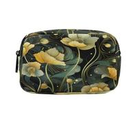 NYYYTTTEU Motif De Flore Jaune Trousse Élève Scolaire Sac à Crayons Poche Crayon Cosmétique Sac Grande Capacité pour Garçon Fille Ado
