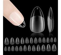 Nzakybbi Almond Lot de 240 faux ongles courts en gel amande en forme d'amande pour ongles en gel, en forme d'amande, avec boîte, 10 tailles