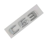 NZBZKKNBCP 3D ABS Chrome Noir Logo C63 Emblème Lettres Autocollant Plaque Signalétique Badge De Coffre De Voiture Compatible for Mercedes Benz C63 AMG W205 W206 Accessoires Logo de voiture(C63 Chrome)