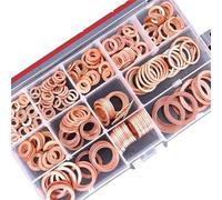 NZBZKKNBCP Kit d'assortiment de joints d'étanchéité en cuivre, 400/300/200 pièces, rondelles, écrous et boulons, joints solides, rondelles et joints plats Joint automobile(300Pcs)