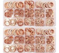 NZBZKKNBCP Kit d'assortiment de joints plats en cuivre, rondelles, joints, écrous et boulons, 100/150/200/250/300 pièces, for boîte (M6/M8/M10/M12/M14/M16/M18/M20) Joint automobile(280Pcs M5-M20)