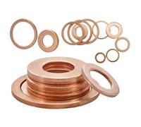 NZBZKKNBCP Lot de 50 bouchons d'huile en cuivre pur solide M5 M6 M8 M10 M12 M14 M16 M18 M20 M22 M24 Rondelles, joints toriques, entretoises scellées plates pour carter moto Joint automobile (M8 x 12 x