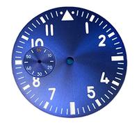 NZBZTMLCYK Cadran de montre bleu 38.8mm avec des visages de montre de veilleurs lumineux verts Visages d'accessoires compatibles avec ETA6497 ST3620 Mouvement Cadran de montre