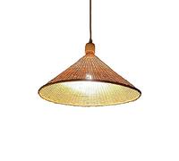 NZDY Chapeau de Paille de Style Chinois Avec Éclairage Suspendu En Bambou Simple, Lustre En Rotin Tissé À La Main de Style Campagnard Naturel, Lampes Suspendues Naturelles Écologiques Originales Japo