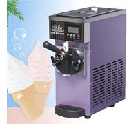 NzEupno Machine à Glace Professionnelle, Machine à Glace Molle à Une TêTe en Acier Inoxydable avec TréMie Et Cuve De CongéLation, Nettoyage Automatique, éCran LED Purple-750W
