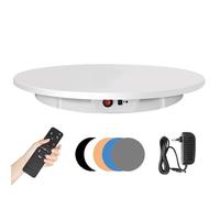 NzEupno Plateau Tournant pour Photographie 16,5 Pouces Support D'Affichage Rotatif Motorisé 360 DegréS avec TéLéCommande Plateau Tournant éLectrique pour Photo Ou VidéO, NuméRisation 3D,White-42cm