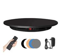 NzEupno Plateau Tournant pour Photographie 16,5 Pouces Support D'Affichage Rotatif Motorisé 360 DegréS avec TéLéCommande Plateau Tournant éLectrique pour Photo Ou VidéO, NuméRisation 3D,Black-42cm