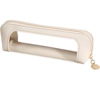 Nzexlyva 1 petite trousse de maquillage transparente pour voyage en cuir synthétique, organisateur de cosmétiques transparent, porte-pinceaux en cuir synthétique, sac à pinceaux de maquillage
