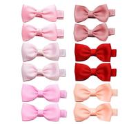 Nzexlyva Lot de 12 pinces à cheveux pour bébé, petites filles pour cheveux fins, nœuds pour bébés, accessoires pour petits enfants, tout-petits et fins