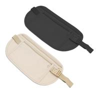 Nzexlyva Lot de 2 ceintures de voyage sécurisées, porte-passeport antivol et porte-documents pour homme et femme, pochette dissimulée réglable pour argent, cartes, téléphone, idéale pour la course, la