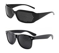 Nzexlyva Lot de 2 lunettes à sténopé, lunettes de correction lunisk, verre de distance pour correction de la vision, verre de correction du trou d'épingle pour améliorer la vue et soulager la fatigue