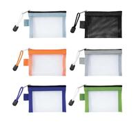 Nzexlyva Lot de 6 petites pochettes de toilette avec fermeture éclair, pochette en maille à fermeture éclair pour pièces de monnaie, pochette de voyage, petite trousse de toilette, organiseur portable