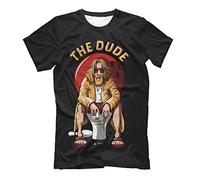 NZFBBJMGB Big Lebowski t-Shirt -HD Print The Dude on The Toilet Fun Joke