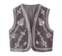 NZHBOAM Cardigan À Gilet Brodé Pour Femmes Léger En Liberté Ouverte De Plage À La La En Polyester Mélange Coton Mélange Cardigan Décontracté