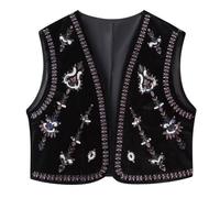 NZHBOAM Cardigan À Gilet Brodé Pour Femmes Léger En Liberté Ouverte De Plage À La La En Polyester Mélange Coton Mélange Cardigan Décontracté