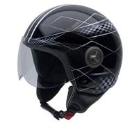 NZI 050004G600 Vintage II Race Casque de Moto, Noir/Blanc/Gris, Taille : XL