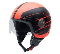 NZI 050004G621 Vintage II Light Casque de Moto, Fond Rose Fluorescent/Dessin Noir, Taille : XL