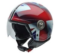 NZI 490004G332 3D Vintage II Union Jack Casque de Moto, Blanc/Bleu/Rouge/Détail Drapeau Britannique, Taille : S