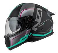 NZI Casque moto Combi 3 Duo Orbe Black / Anthracite / Turquoise XL