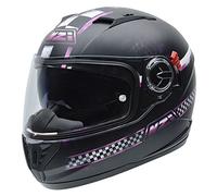 NZI Eurus Graphics Casque de Moto, Blanc/Noir/Rose, 55-56