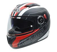NZI Eurus Graphics Casque de Moto, Blanc/Noir/Rouge, 55-56
