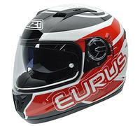 NZI Eurus Graphics Casque de Moto, Blanc/Noir/Rouge, 61