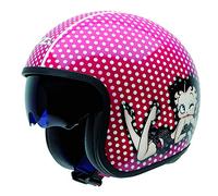 NZI rolling3 Sun Betty Boop Dots casque de moto (Rouge, Moyen)