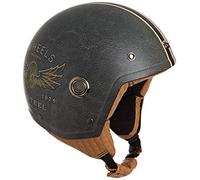 NZI Tonup Graphics Casque de Moto, Tissu Sombre en Cuir (Beige), 57