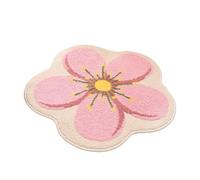 Nzj217 Tapis de bain mignon à fleurs, en microfibre douce, lavable en machine, tapis de bain esthétique, pour chambre d'été, 61 x 61 cm (A, 40 x 40 cm)