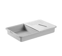 Nzj239 Trancheuse de cuisine avec fonction d'évacuation en plastique pour légumes et fruits Blanc 5,3 x 34,9 x 21,9 cm
