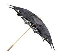 Nzj251 Ombrelle en dentelle noire faite à la main pour mariage 76,2 cm Taille adulte, Noir , 66.3x82cm