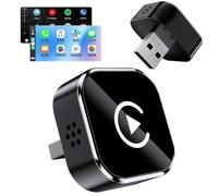 Nzkeuf Adaptateur CarPlay sans Fil, Adaptateur Android Auto sans Fil, 2 en 1 pour CarPlay et Android Auto, Bluetooth 5.0 et WiFi, USB Plug and Play, Connexion Automatique Rapide