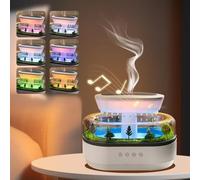 Nzkeuf Diffuseur Huiles Essentielles, Diffuseur Huile Essentielle 250ml, Aromathérapie, Veilleuse, Musique, Idéal pour Chambres Et Bureaux, Profitez du Paysage de la Forêt Tropicale