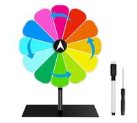 Nzkeuf Roue de la Fortune, 20cm Prize Wheel 12 Créneaux, Roue de Fortune à Personnaliser, Roue de Loterie, pour Jeux de Loterie, Jeux de Mots, Carnaval, Fête