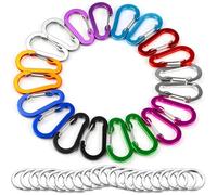 NZMSML Lot de 20 petits mousquetons de 5 cm - 10 couleurs - Mousquetons multicolores en aluminium - Porte-clés pour clés - Pêche - Camping - Sports de plein air - Randonnée
