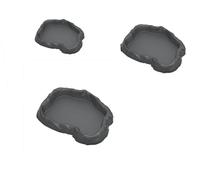 Nzoike 3 Pièces Abreuvoir Tortue Terrestre Accessoire Tortue Terrestre Empreinte Reptiles Bol Alimentair Reptiles Bol Alimentation pour Petits Reptiles Serpents Tortue Lézards（Gris）