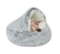 Nzoike Lit Rond pour Chat, Coussin Confortable et Lavable avec Bords Surélevés, Maison en Peluche pour Lapin, Cochon d'Inde et Chaton 40cm
