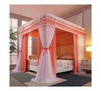 NZPOST Ciel de lit de Luxe, moustiquaire occultante et Anti-poussière à Double Couche, décoration de Chambre de Fille, Rideau de lit Coupe-Vent Princesse (Style