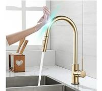 NZPOST Robinet mitigeur de Cuisine Intelligent avec douchette extractible Noire, Commandes tactiles en Acier Inoxydable et Plaque de Cuisson à Induction.