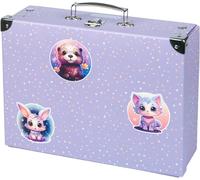 nzqaf-Valise pour Enfants - Jouets et Fournitures Scolaires, en Carton, Pliable avec Poignée en Métal, Animaux Préférés