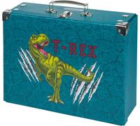 nzqaf-Valise pour enfants - Pour jouets et fournitures scolaires - Mallette en carton - Mallette à jouets - Valise pliable pour enfants - Avec poignée en métal (T-REX)