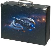 nzqaf-Valise pour enfants pour jouets et fournitures scolaires, valise en carton, valise à jouets, valise de jeu, valise pliable pour enfant, valise pliante avec poignée en métal, Space Ship