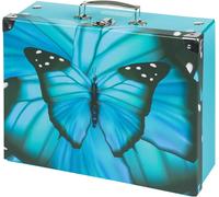 nzqaf-Valise pour enfants pour jouets et fournitures scolaires, valise en carton, valise à jouets, valise de jeu, valise pliable pour enfant, valise pliante avec poignée en métal, Motifs papillons,