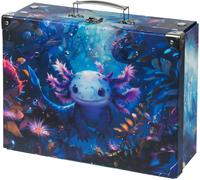 nzqaf-Valise pour enfants pour jouets et fournitures scolaires, valise en carton, valise à jouets, valise de jeu, valise pliable pour enfant, valise pliante avec poignée en métal, Axolotl