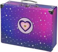 nzqaf-Valise pour enfants pour jouets et fournitures scolaires, valise en carton, valise à jouets, valise de jeu, valise pliable pour enfant, valise pliante avec poignée en métal, cheval c?ur