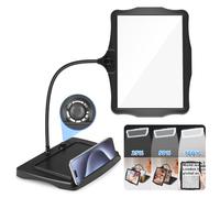 NZQXJXZ 10X Rechargeable Lampe Loupe sur Pied, Lampe Loupe de Bureau Flexible à Col de Cygne 50 LED, Grande Loupe Eclairante pour la Lecture, la Couture, l'Artisanat, la Peinture, Le Bricolage
