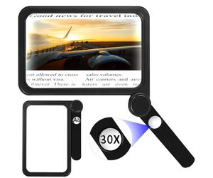 NZQXJXZ 5X 30X Loupe de Lecture, Loupe de Lecture de Pages de Livres | Loup e de Poche Pliante pour les Personnes Âgées qui Lisent les Journaux, les Livres, Excellent Cadeau pour les Malvoyants