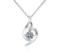 NZVCQVPU 14K Chain Necklace Women, Charm Choker Dainty Necklaces Hollow Leaf with 1ct Round Lab Diamond Pendant Necklace for Women White