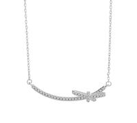 NZVCQVPU 14K Chain Necklace Women, Charm Choker Dainty Necklaces Knot Design with Round Lab Diamond Pendant Necklace for Women White